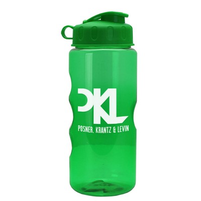 22 Oz. Mini Mountain Transparent Sports Bottle - Flip Top Lid