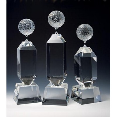 Large Crystal Golf Tower Award (13"x3 9/16")