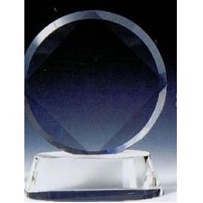 10" Optic Crystal Faceted Circle Award