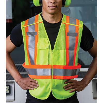 The Class 2 Five Point Breakaway Hi-Vis Mesh Vest with Reflective Tape