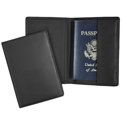 Leather Plain RFID Blocking Passport Jacket