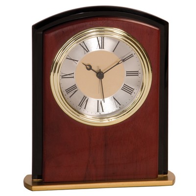 6½" Tall Mahogany Finish Square Arch Clock