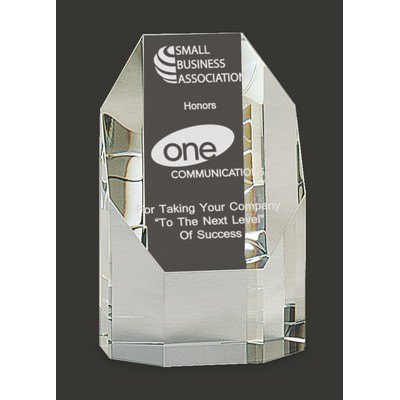 Shine Crystal Octagon Tower Award S - 5'' H