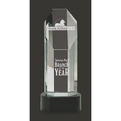 Standing Tall Crystal Octagon Tower Award S - 9 3/4'' H