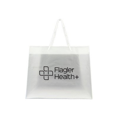 Frosted Clear Poly Euro Tote/ 4 Mil (12"x4.5"x10.25")