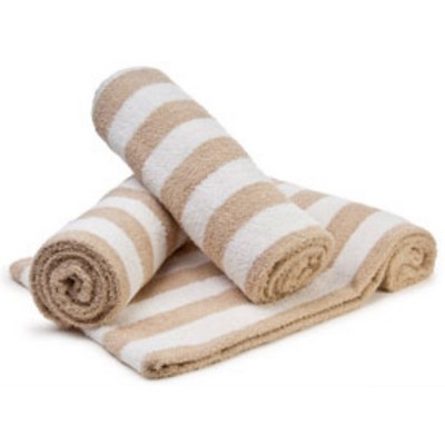 Striped Beige Beach Towel 35 X 70 (Imprinted)