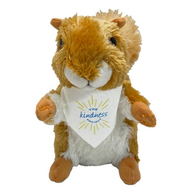 8" Nutsie Squirrel with bandana and full color imprint