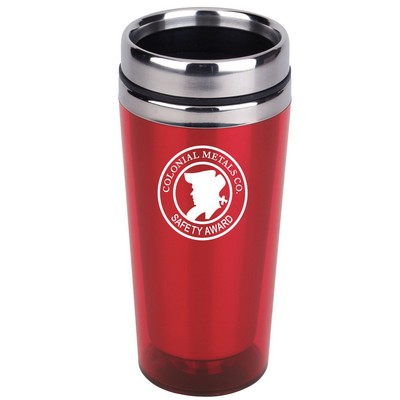 16 Oz. Red Translucent Stainless Tumbler