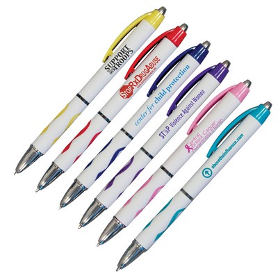 Awareness Pen w/Ribbed Rubber Grip (Spot Color)