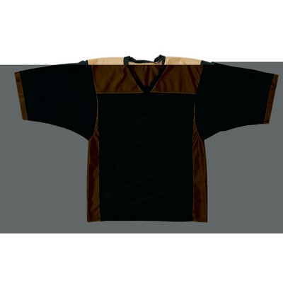 Youth Pro-Weight Textured Mesh / Dazzle Cloth Football Jersey Shirt w/ Contrast Double Yoke