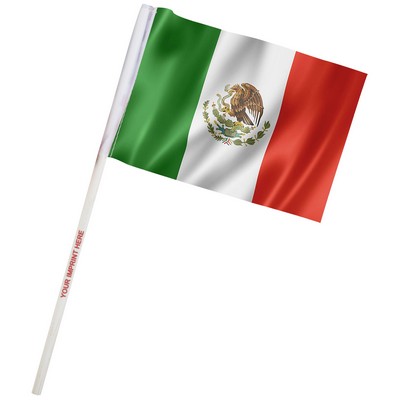 4" x 6" Mexico Imprinted Staff Polyester Stick Flags