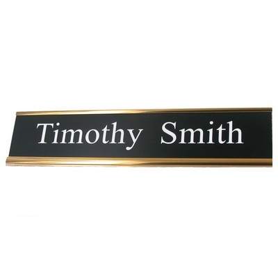 2-Ply Black Plastic Name Plate (10" x 2")