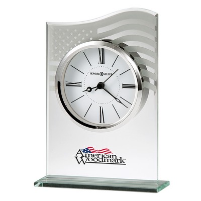 Howard Miller Liberty patriotic beveled glass tabletop clock