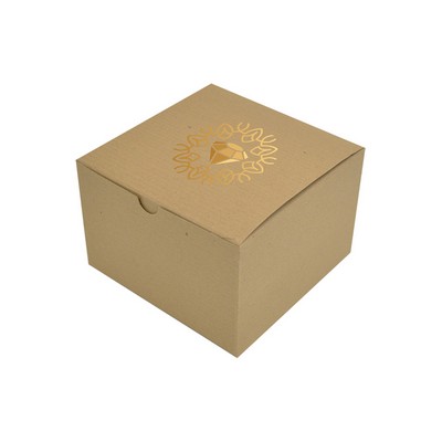 Pinstripe Kraft Giftware Box (6"x6"x4")