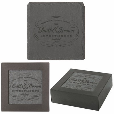 Square Slate Coaster Set