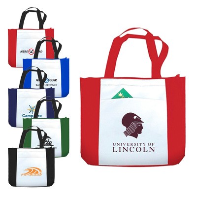 Polyester Two-tone Zipper Tote Bag