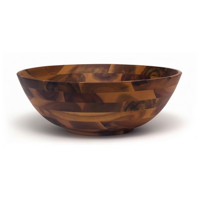 Lipper Large Acacia Footed Flared Bowl