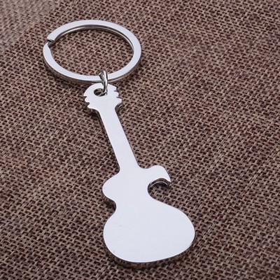 Guitar Shaped Bottle Opener Key Chain