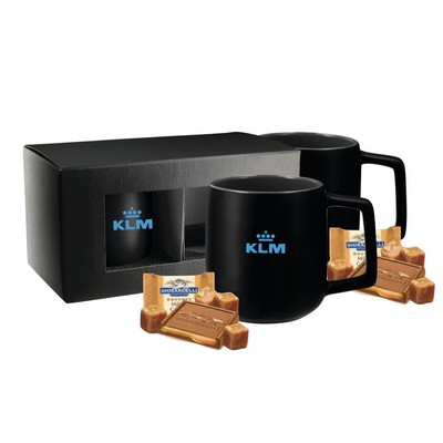 Set of Ceramic Mugs with Ghirardelli Chocolate