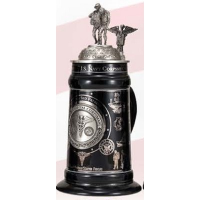 US Navy Stein Mug w/Custom Lid & Badge