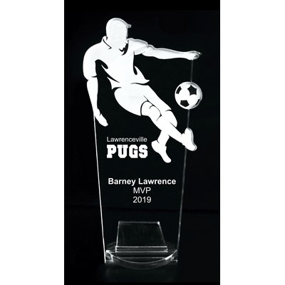 VALUE LINE! Acrylic Engraved Award - 8" Soccer Player