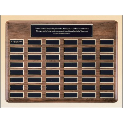 American Walnut Perpetual Plaque, 22 x 30", 36 plates