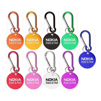 Round Aluminum Key Holder & Dog Tag w/Carabiner