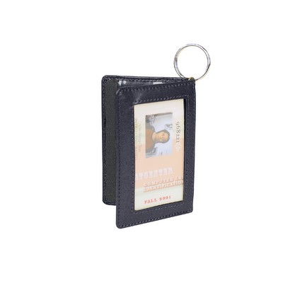 Leatherette Double ID Holder w/Key Ring