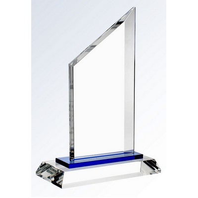 Blue Sail Crystal Award on Crystal Base, 6"x9"H