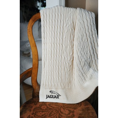 Cotton Fisherman Knit Throw Blanket