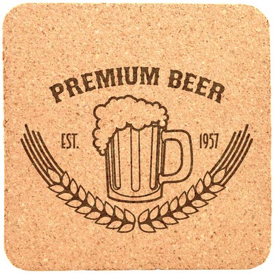 Square Cork Coaster (4" x 4")