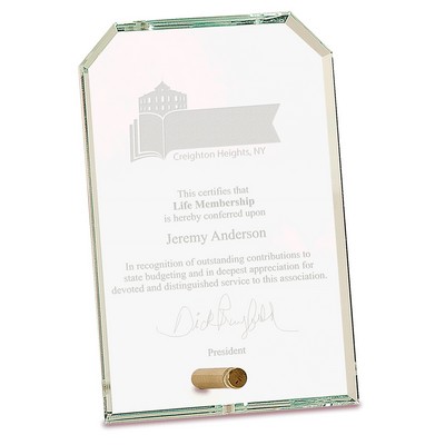 4" x 6" Clear Clipped Corners Rectangle CrystalEdge Glass Award