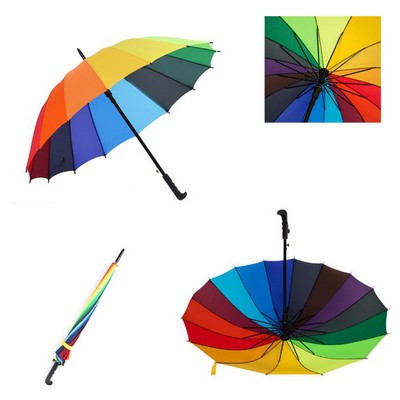 43" arc Rainbow 16 Panels Umbrella