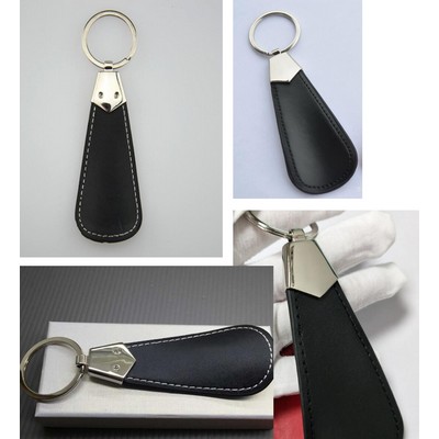 Pu Leather Shoe Horn With Key Ring