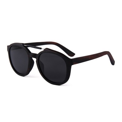 Ebony Wood Sunglasses - Smoke Polarized Lenses - Ebony Wood Frames