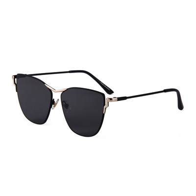 Sunglasses - Smoke Lenses - Gold Frames - Black Temples