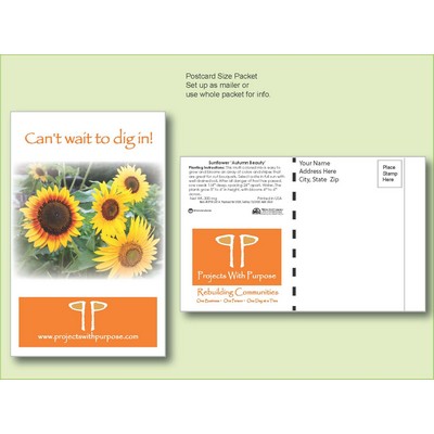 Sunflower 'Autumn Beauty' Seed Packet - Postcard Mailer Size (4" x 6.5")