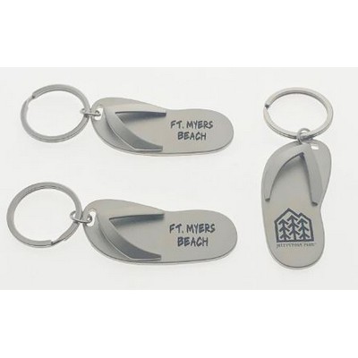 Matte Silver Flip Flop Key Tag