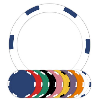 Six Stripe Poker Chips for Custom Inserts - Blank