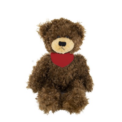 soft plush Chocolate Brandon Bear with bandana