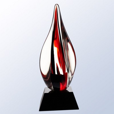 Red Contemporary w/Black Crystal Base Award