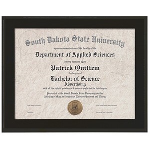 10½" x 13" Matte Black Finish Slide-In Frame for 8½" x 11" Certificate