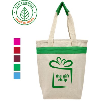 Gift & Wine Bag Eco Friendly Canvas Tote Green Trim