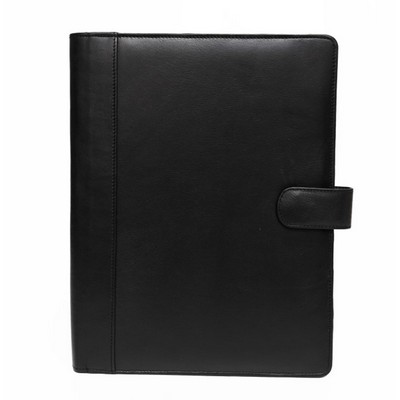 Ashlin® Designer Midnight Black Bernadino Vegan Portfolio w/Letter Sized Notepad