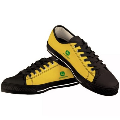 Black Low Top Canvas shoes with full color printing