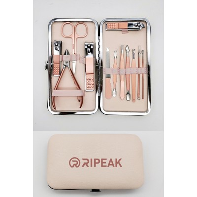 Rose Gold 12 Pieces Manicure Set W/ PU Case