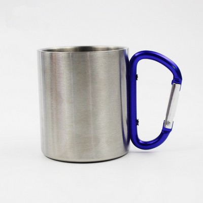 10oz Double Wall Stainless Steel Mug With Carabiners