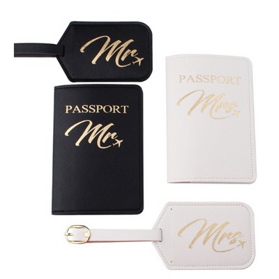 Mr and Mrs Passport Holder And Luggage Tags Gift Set