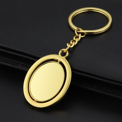 Ellipse Rotatable Zinc Alloy Keychain