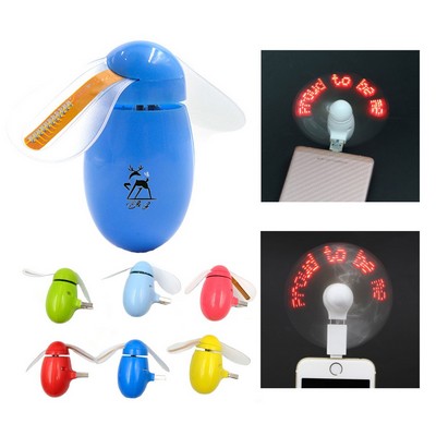 USB LED Flashing Phone Mini Fan